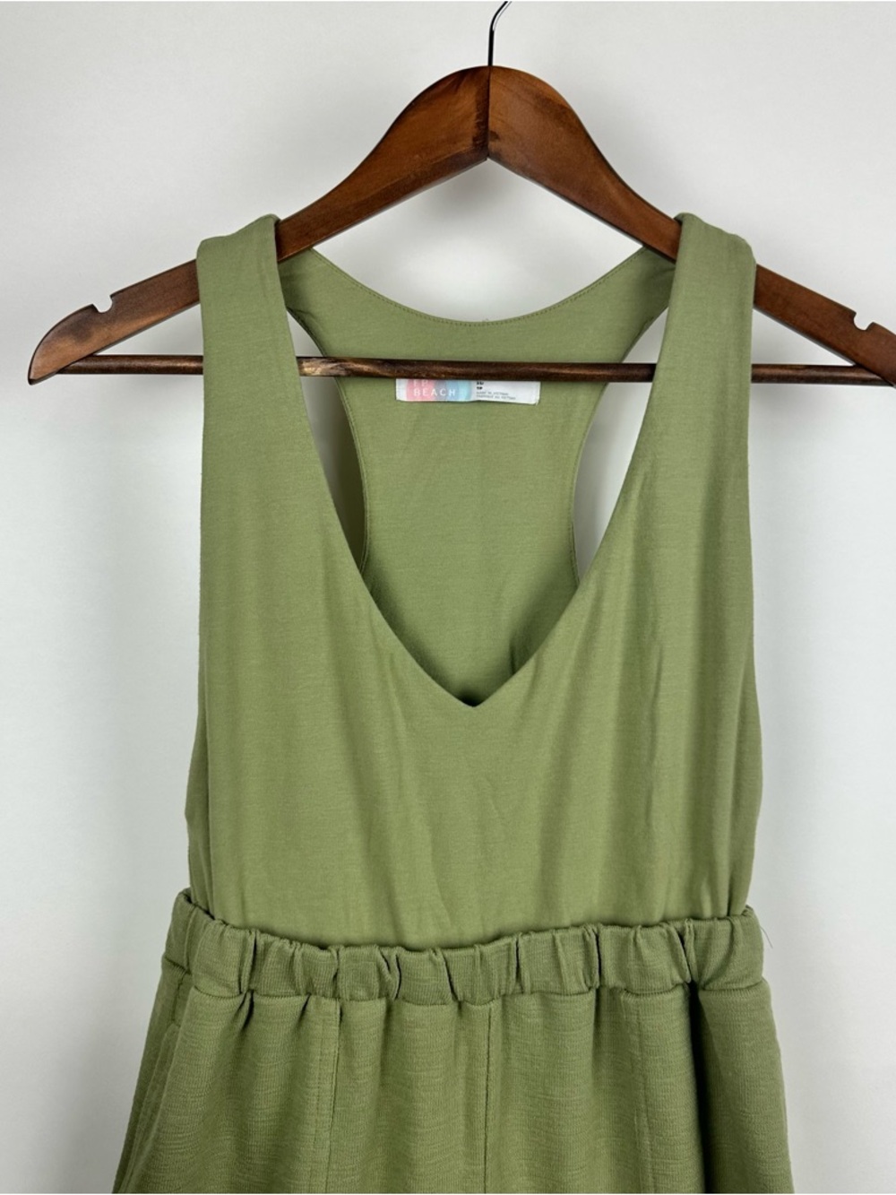 Free People Beach Olive Green Jumpsuit Boho Relaxed Kyle One Piece Summer Romper - Picture 5 of 13
